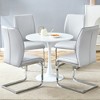 3/5 PCS Round Dining Table Set Modern Dining Set Kitchen Table Set with Upholstered Chairs, White/Black/Gray-Modernluxe - 2 of 4
