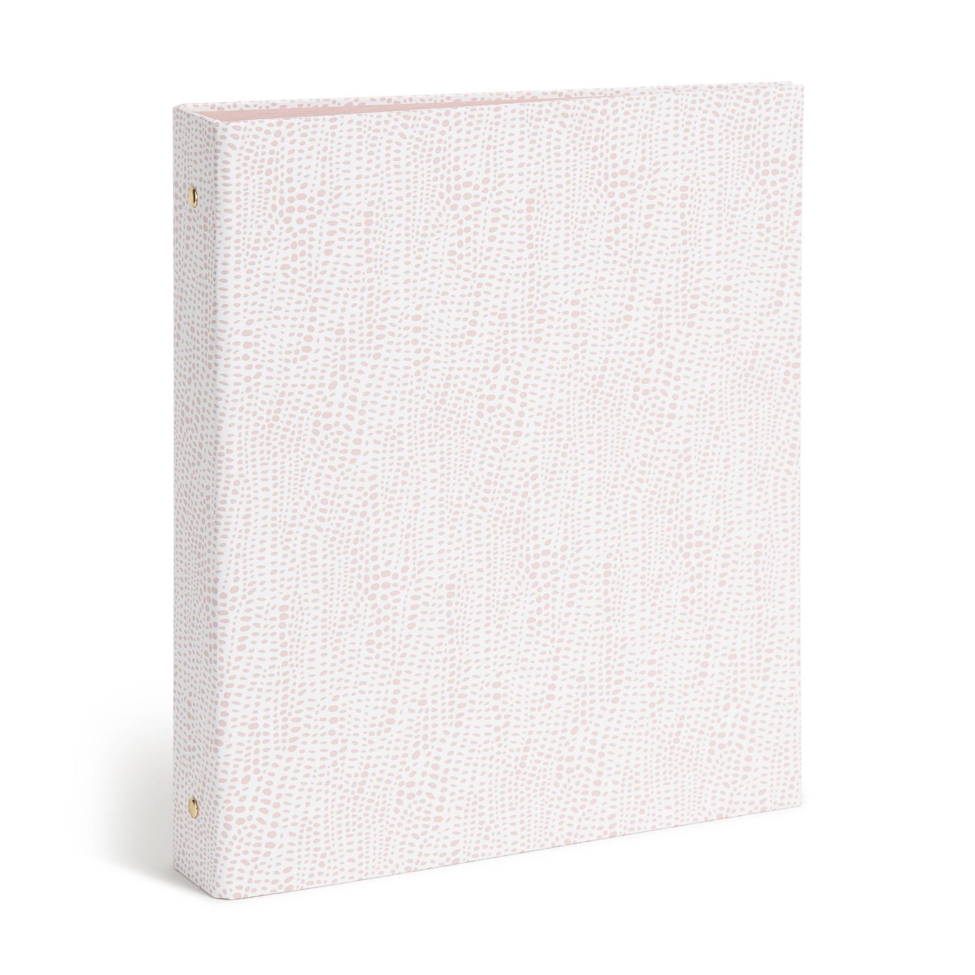 U Brands 1" Binder Sophisticated Speckle: Cute Aesthetic Hard Cover, 200 Sheet Capacity, Light Pink, 2 Pockets