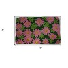 HomeRoots 18" X 30" Pink and Green Coir Floral Outdoor Spring Door Mat - 3 of 4