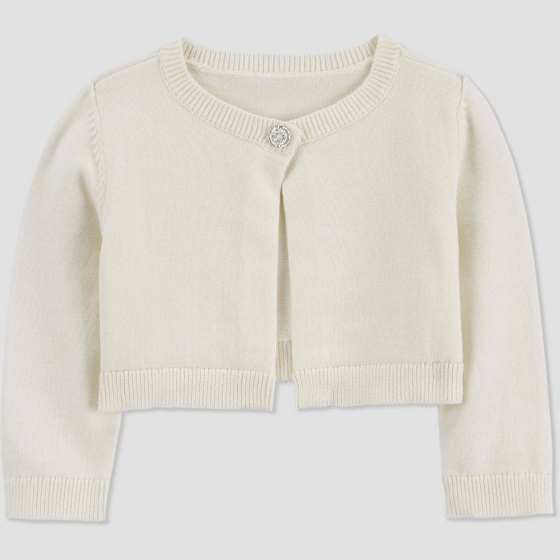Carter&#39;s Just One You&#174; Baby Girls&#39; Cropped Cardigan - Ivory, 1 of 5