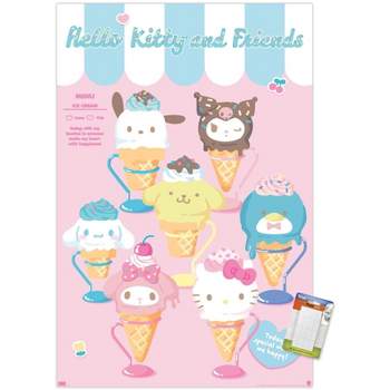 Trends International Hello Kitty and Friends: 24 Ice Cream Parlor - Group Unframed Wall Poster Prints