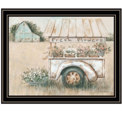 HomeRoots Fresh Flowers For Sale Black Framed Print Wall Art