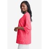 Jessica London Women's Plus Size Linen V-Neck Embroidered Tunic - 4 of 4