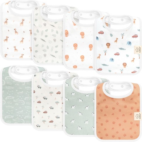 KeaBabies 8-Pack Baby Bandana Bibs - Pull-On Drool Bibs For Teething Infants & Toddlers, Organic Cotton, Unisex