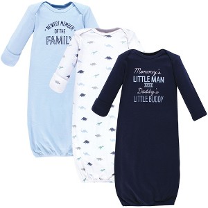 Hudson Baby Infant Boy Cotton Gowns, Newest Family Member - 1 of 4