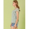 INSPIRE CHIC Women's Chiffon Ruffle Sleeve Square Neck Floral Print Blouse - 4 of 4