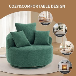 Compact Swivel Sofa Chair with Removable Pillows and Ergonomic Support for Living Room -3irtyhousy - 1 of 4
