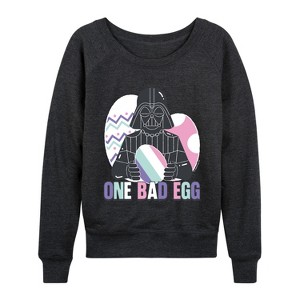 Women's - Star Wars - One Bad Egg Vader Lightweight French Terry Wide Neck Long Sleeve Graphic Shirt - 1 of 4