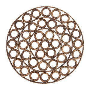 Saro Lifestyle Rustic Rattan Loop Placemat (Set of 4), Brown, 15"x15" - 1 of 4