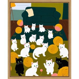 Amanti Art Cats a Wool by Uma Gokhale Framed Canvas Wall Art - 1 of 4