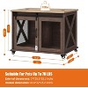37 Inch Dog Crate Furniture, Indoor Dog Cage with Sliding Barn Door, Flip Top Dog Kennel End Table with Removable Divider, Farmhouse Wooden Pet House - 2 of 4