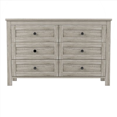 NicBex Farmhouse Drawer Dresser,Wooden Dresser with 6 Drawers,Wide Dresser Organizer with Metal Handles for Entryway,Hallway,Bedroom