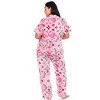 Women's Plus Size Short Sleeve Top and Pants Pajama Set - White Mark - 4 of 4
