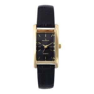Peugeot Women's 34x20mm Contour Dress Watch Black Leather Strap - 1 of 4