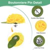 Unique Bargains Handmade Flower Brooch Boutonnieres Button Pins for Men Suits 24 Pcs - 2 of 4