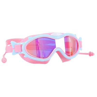 Kids Swim Goggles with Ear Plugs, UV Protection Anti-Fog Leak-Proof Swimming Goggles for Boys & Girls Ages 3-16, Wide View for Pool & Beach