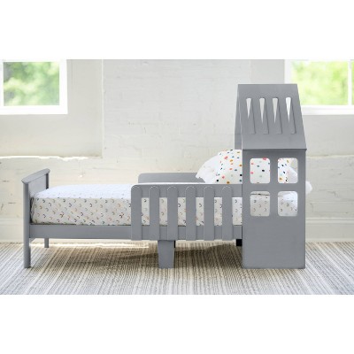 Silver Pine House-Shaped Toddler Bed with Guard Rails