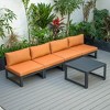 LeisureMod Chelsea 5-Piece Outdoor Patio Sectional Set with Coffee Table – Black Aluminum Frame, Cushions, Weather-Resistant - 2 of 4