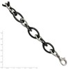 Black Bow Jewelry 20mm Stainless Steel & Black Ceramic Oval Chain Link Bracelet, 8 Inch - 4 of 4