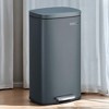 Trash Can with Lid, 8 Gallon Garbage Can, Stainless Steel Small Waste Bin with Step Pedal and Inner Bucket, Soft Close, Kitchen - 2 of 3