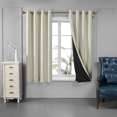 Deconovo 100 Percent Blackout Double Layers Lined Curtain (2 Panel)