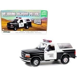 1996 Ford Bronco Police Black and White Oklahoma Highway Patrol "Artisan Collection" 1/18 Diecast Model Car by Greenlight - 1 of 3