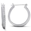 Pompeii3 1/4ct Diamonds Hoops Milgrained 14K White Gold - 2 of 4