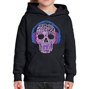 LA Pop Art Girl's Word Art Hooded Sweatshirt - Styles of EDM Music - 1 of 4