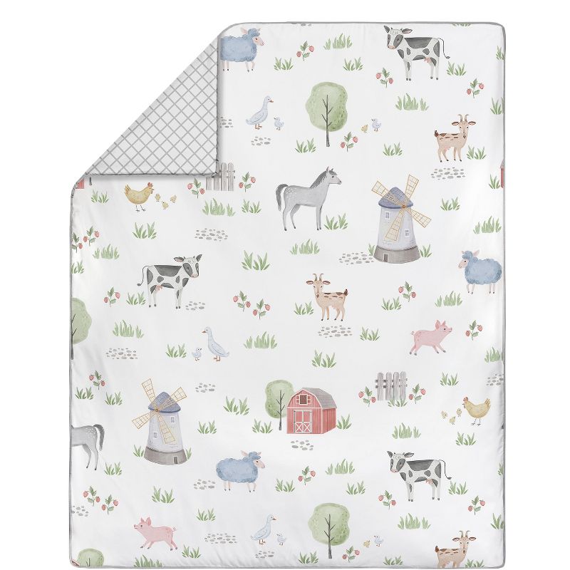 Sweet Jojo Designs Boy or Girl Gender Neutral Unisex Baby Crib Bedding Set - Farm Animals 4pc, 4 of 8
