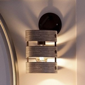 Urban Ambiance Luxury Modern Farmhouse Bath / Wall Light,  12"H x 6"W,  Charcoal Finish, UHP2480 - 1 of 4