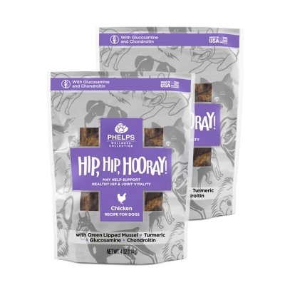 Phelps Wellness Collection Hip, Hip, Hooray Joint Health Chicken Recipe Dog Treats 4.5 oz, 2 Pack