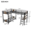 NicBex L-Shaped Metal Twin/Twin Bunk Bed with Storage Shelves&Guardrails,Heavy Duty Bunkbed,Noise-Reduced Bed Frames for Teens&Adults,250lbs Max,Black - 3 of 4