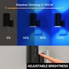 DORESshop 2-Pack 1W Plug-in Night Light with Cylindrical Wall-Mimic Design, Black, Slide Dimmer, Blue Light with White Diffuser - 4 of 4