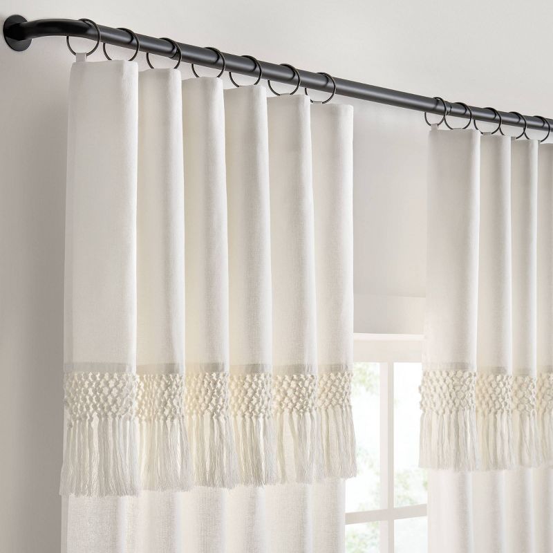 1pc Light Filtering Lucinda Knotted Fringe Window Curtain Panel - Mercantile, 2 of 13