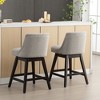 Beautyolove 29 in. Grey Fabric Upholstered Bar Height Swivel Bar Stool with Solid Wood Frame (Set of 2) - 2 of 4