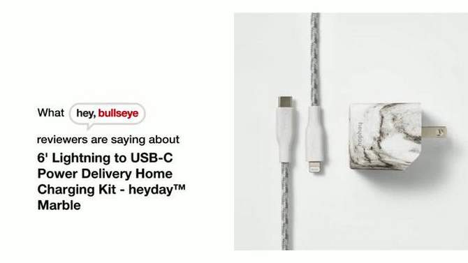 6' Lightning to USB-C Power Delivery Home Charging Kit - heyday™, 2 of 5, play video