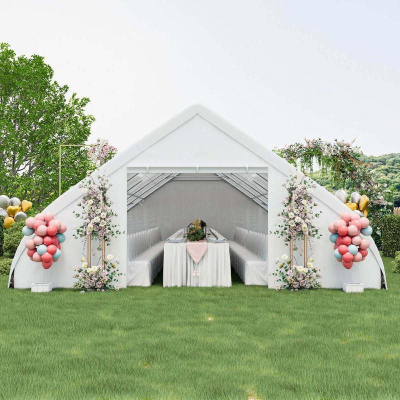 Costway 20'X40' Peach Shaped Party Tent Heavy-duty Wedding Canopy with Zipper Doors, 2 of 11