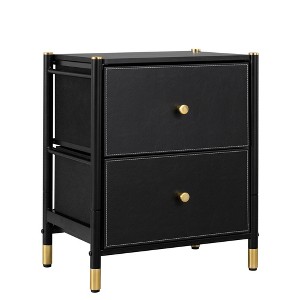 NicBex Wood Dresser for Bedroom,Luxury Style Drawers with PU Leather,Dressers for Kids Room,Living Room,Entry and Hallway,Black - 1 of 4