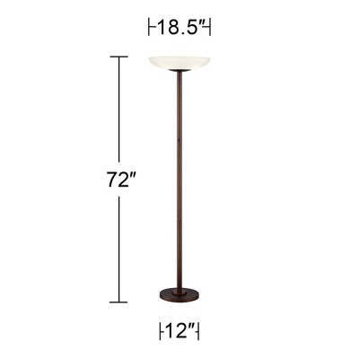 Oil Rubbed Bronze Torchiere Floor Lamp with Frosted Glass Shade