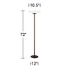 Possini Euro Design Meridian Light Blaster Modern Torchiere Floor Lamp 72" Tall Oil Rubbed Bronze LED Frosted Glass Shade for Living Room Bedroom Home - 4 of 4