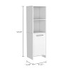 Depot E-Shop Kitchen Pantry 59" H, Two Open Storage Shelves, Single Door Cabinet, Two Interior Shelves - 4 of 4