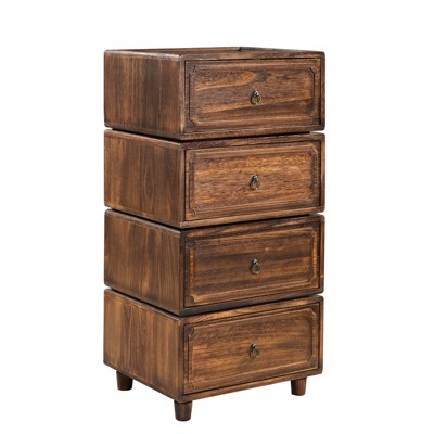 Oddone 2 - Drawer Nightstand  Set of 2 With Modular Design | ARTFUL LIVING DESIGN-WALNUT