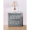 Gulches 1pc Modern Upholstered Nightstand with Faux Marble Top, Button Tufted Fabric & Two Storage Drawers - 4 of 4