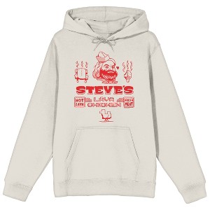 A Minecraft Movie Steve’s Lava Chicken Adult Sand Long Sleeve Hooded Sweatshirt - 1 of 3