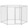 Outdoor Chain Link Dog Kennel with Lockable Gate,Heavy Duty Metal Pet Run for Medium to Large Dogs - LAOTIES - 4 of 4