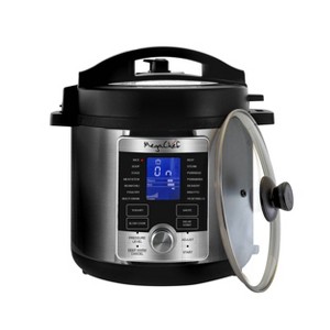 MegaChef 6 Quart Stainless Steel Electric Digital Pressure Cooker with Lid: Programmable, Cool Touch, Dishwasher-Safe - 1 of 4