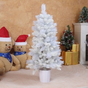 4FT White Artificial Christmas Tree with Pot Stand Holiday Decoration - 1 of 1