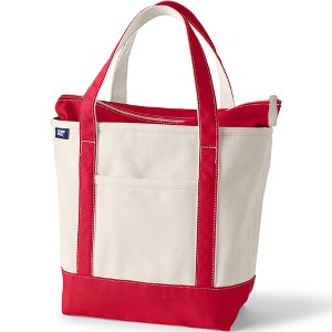 Lands' End Zip Top Canvas Tote Bag - 1 of 4