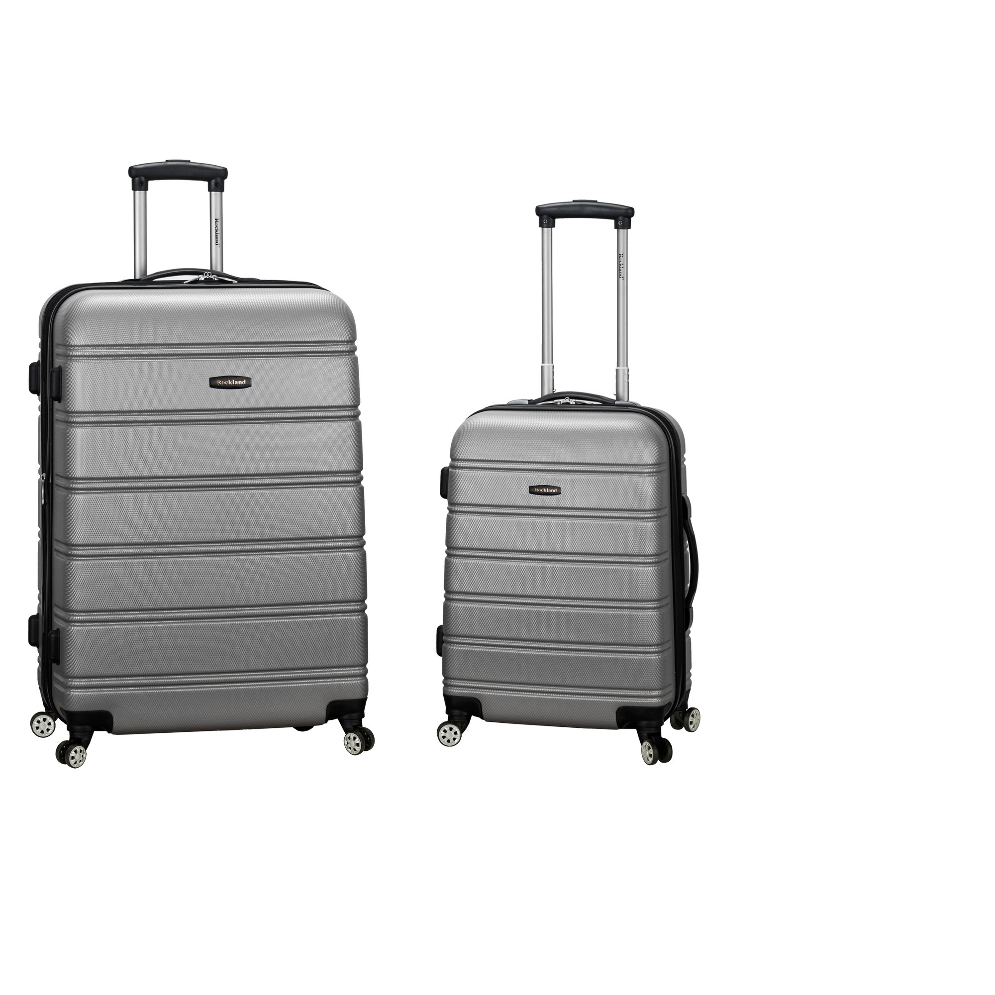 Rockland Melbourne 2pc Expandable ABS Spinner Luggage Set - Silver