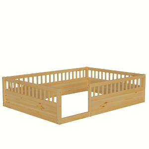 Dexmalle Wood Kids Floor Beds Frame for Bedroom Playroom - 1 of 4